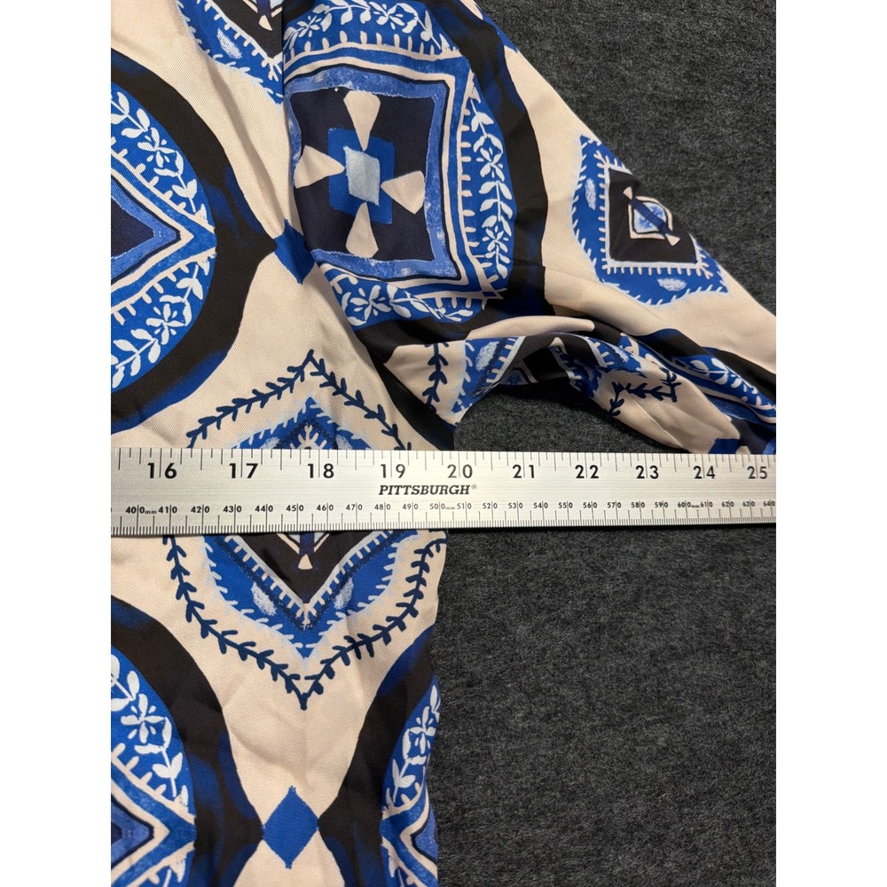 Alexis Robbie Romper Santorini Long Sleeve Blue Geometric Print Kimono Sleeves - Picture 8 of 13